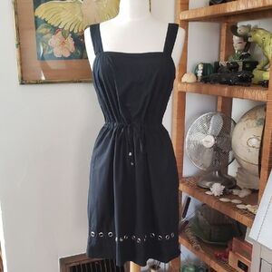 Michael Kors Black Cotton Drawstring Dress Size 10